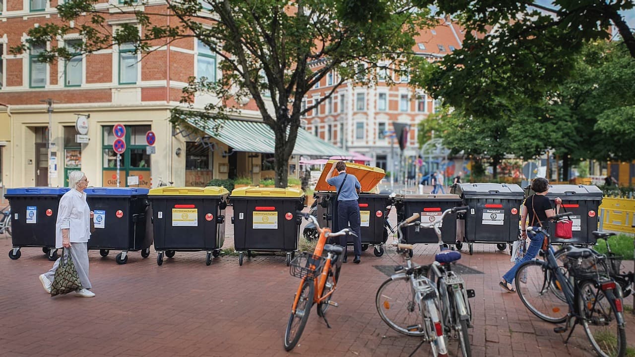 Waste bins on the street